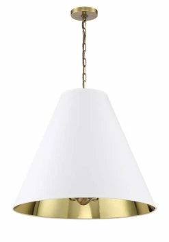 New 😀 Signature Hardware Fairview 60W 3-Light Pendant in Aged Brass ⌛