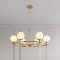 Top 10 ⭐ Signature Hardware Alfaro 60W 6-Light Candelabra E-12 Chandelier in Brushed Gold ✨
