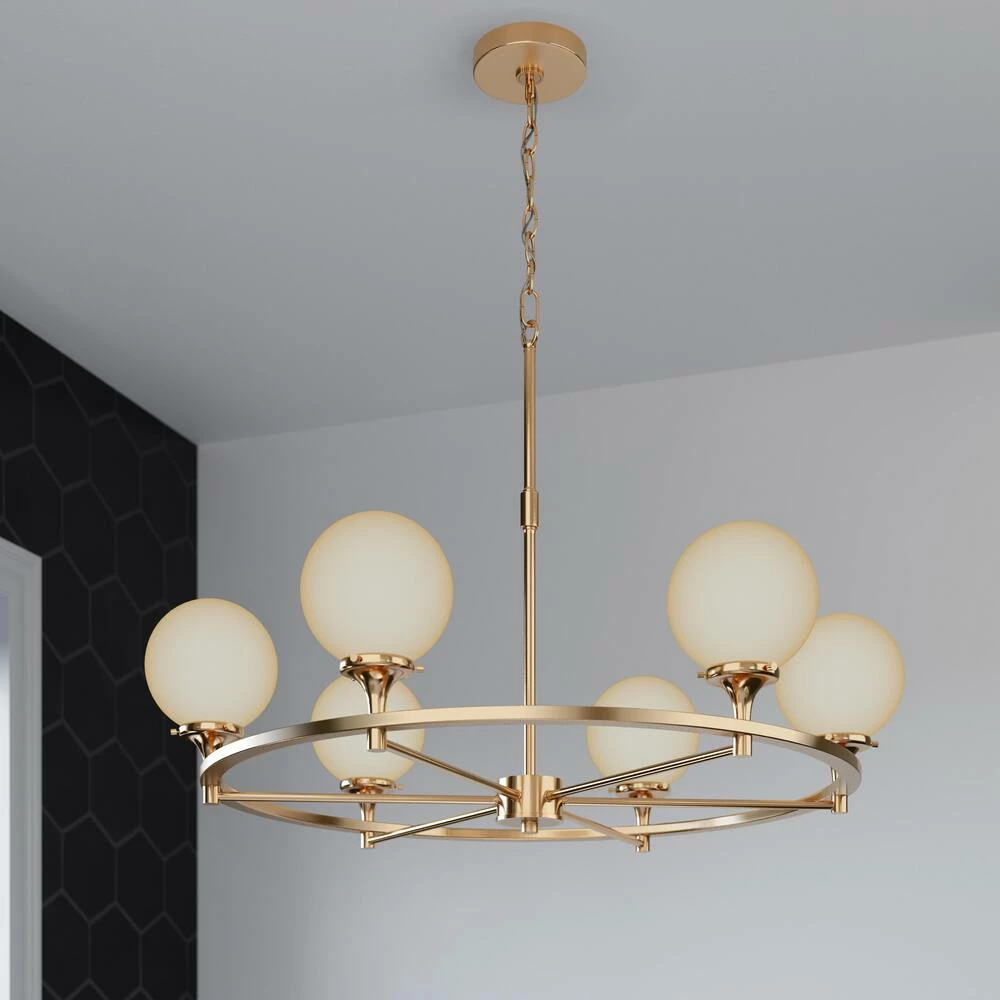 Top 10 ⭐ Signature Hardware Alfaro 60W 6-Light Candelabra E-12 Chandelier in Brushed Gold ✨ 7 Top 10 ⭐ Signature Hardware Alfaro 60W 6-Light Candelabra E-12 Chandelier in Brushed Gold ✨ - Image 5