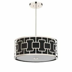 New 👍 Signature Hardware Veramar 22 in. 60W 3-Light Medium E-26 Incandescent Pendant in Polished Nickel 💯