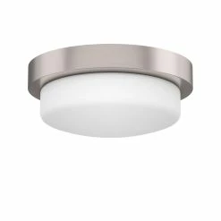 Wholesale ❤️ Signature Hardware Leavells 5-3/8 x 13-1/4 in. 75W 2-Light Medium E-26 Flush Mount Ceiling Fixture in Brushed Nickel 🛒
