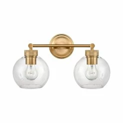 Promo 🤩 Signature Hardware Albury 60W 2-Light Medium E-26 Vanity Fixture in Brushed Gold 🎉 -Signature Hardware shop Query 1055