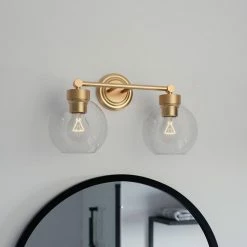 Promo 🤩 Signature Hardware Albury 60W 2-Light Medium E-26 Vanity Fixture in Brushed Gold 🎉 -Signature Hardware shop Query 1058