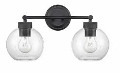 Wholesale 🥰 Signature Hardware Albury 60W 2-Light Medium E-26 Vanity Fixture in Matte Black 🎁 -Signature Hardware shop Query 1061