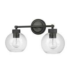 Wholesale 🥰 Signature Hardware Albury 60W 2-Light Medium E-26 Vanity Fixture in Matte Black 🎁 -Signature Hardware shop Query 1062