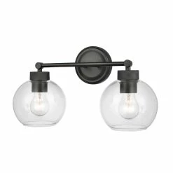 Wholesale 🥰 Signature Hardware Albury 60W 2-Light Medium E-26 Vanity Fixture in Matte Black 🎁 -Signature Hardware shop Query 1063