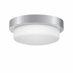Best Pirce ⭐ Signature Hardware Leavells 5-3/8 x 13-1/4 in. 75W 2-Light Medium E-26 Flush Mount Ceiling Fixture in Polished Chrome ✔️