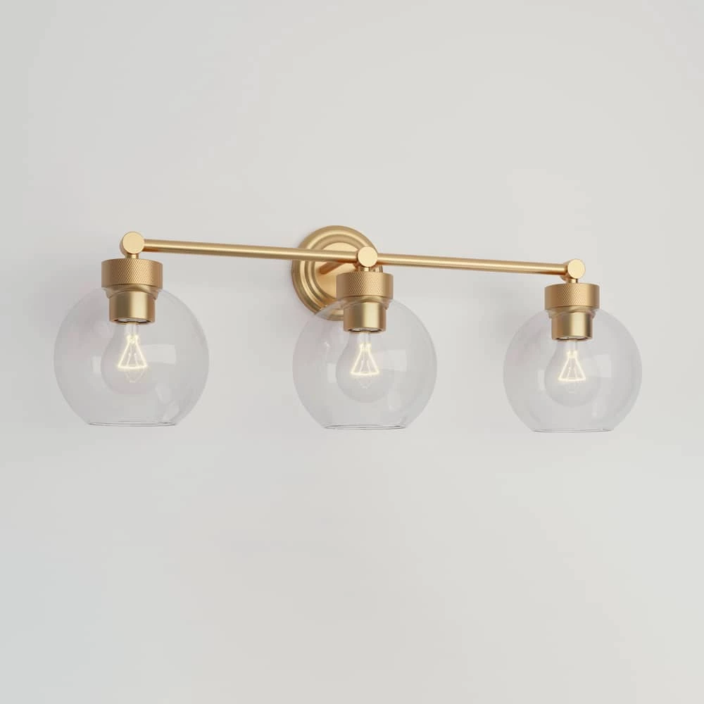 Discount 😉 Signature Hardware Albury 60W 3-Light Medium E-26 Vanity Fixture in Brushed Gold 🔥 3 Discount 😉 Signature Hardware Albury 60W 3-Light Medium E-26 Vanity Fixture in Brushed Gold 🔥