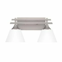 Best Pirce 🛒 Signature Hardware McBryde 8-3/4 x 17-1/8 in. 100W 2-Light Medium E-26 Vanity Fixture in Brushed Nickel 🤩