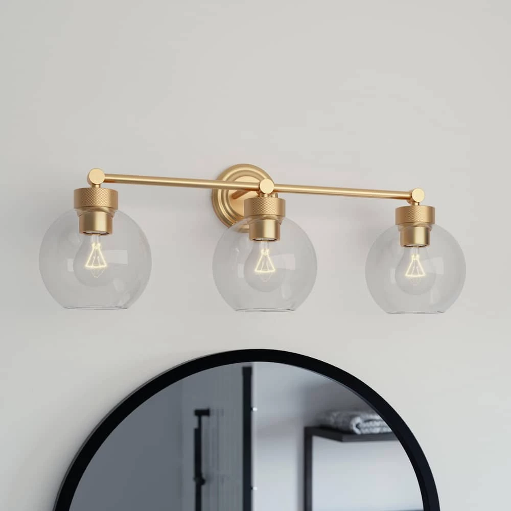 Discount 😉 Signature Hardware Albury 60W 3-Light Medium E-26 Vanity Fixture in Brushed Gold 🔥 8 Discount 😉 Signature Hardware Albury 60W 3-Light Medium E-26 Vanity Fixture in Brushed Gold 🔥 - Image 6