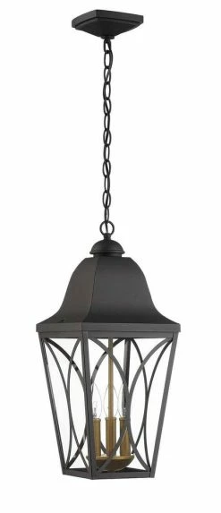 Budget ⭐ Signature Hardware Cardigan 60W 3-Light Outdoor Pendant in Black Bronze 😀