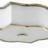 Outlet 🔔 Signature Hardware Ingram 60W 3-Light Fabric Flush Mount Ceiling Fixture in Aged Brass 😀 -Signature Hardware shop Query 1093