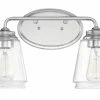 Discount 🎉 Signature Hardware Great Bridge 100W 2-Light Medium E-27 Incandescent Vanity Fixture in Polished Chrome ✔️ -Signature Hardware shop Query 1106