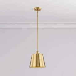 Promo 🤩 Signature Hardware Risom 60W 1-Light Medium E-26 Pendant in Brushed Gold 👏