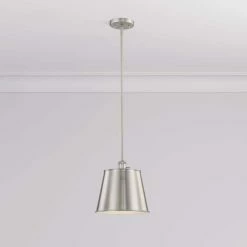 Promo 🔔 Signature Hardware Risom 60W 1-Light Medium E-26 Pendant in Brushed Nickel 🎁