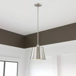 Promo 🔔 Signature Hardware Risom 60W 1-Light Medium E-26 Pendant in Brushed Nickel 🎁 -Signature Hardware shop Query 1117