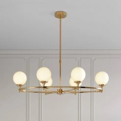 Deals 🎉 Signature Hardware Alfaro 60W 6-Light Candelabra E-12 Chandelier in Brushed Gold ❤️