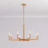 Outlet 😍 Signature Hardware Kunin 60W 8-Light Candelabra E-12 Chandelier in Brushed Gold 🎉 -Signature Hardware shop Query 1135
