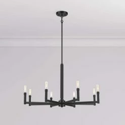 Top 10 ❤️ Signature Hardware Kunin 60W 8-Light Candelabra E-12 Chandelier in Matte Black 🎉