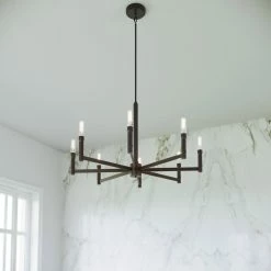 Top 10 ❤️ Signature Hardware Kunin 60W 8-Light Candelabra E-12 Chandelier in Matte Black 🎉 -Signature Hardware shop Query 1142