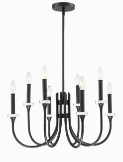 Flash Sale 💯 Signature Hardware Blackpool 60W 8-Light Chandelier in Black 👏 -Signature Hardware shop Query 1148