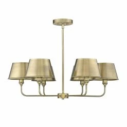 Promo 🛒 Signature Hardware Stanburn 60W 6-Light Medium E-26 Incandescent Chandelier in Aged Brass 🌟