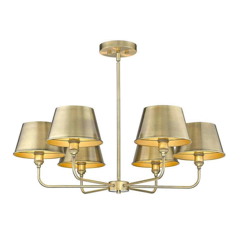 Promo ๐ Signature Hardware Stanburn 60W 6-Light Medium E-26 Incandescent Chandelier in Aged Brass ๐ 7 Promo ๐ Signature Hardware Stanburn 60W 6-Light Medium E-26 Incandescent Chandelier in Aged Brass ๐ - Image 5