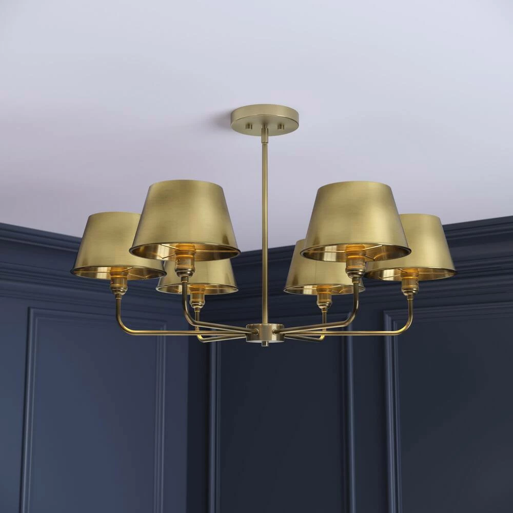 Promo ๐ Signature Hardware Stanburn 60W 6-Light Medium E-26 Incandescent Chandelier in Aged Brass ๐ 8 Promo ๐ Signature Hardware Stanburn 60W 6-Light Medium E-26 Incandescent Chandelier in Aged Brass ๐ - Image 6