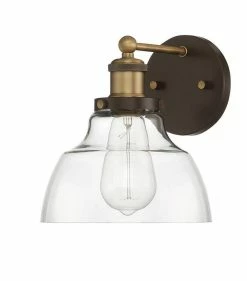 Best Sale 👏 Signature Hardware Mooretown 8-7/8 in. 100W 1-Light Bath Light in Oil Rubbed Bronze with Antique Brass ✨ -Signature Hardware shop Query 1210