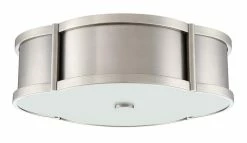 Hot Sale 🛒 Signature Hardware Javins 60W 3-Light Glass Flush Mount Ceiling Fixture in Antique Pewter 🔥