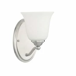 Flash Sale 🤩 Signature Hardware Sedley 100W 1-Light Medium E-27 Incandescent Vanity Fixture in Brushed Nickel 👍 -Signature Hardware shop Query 1239