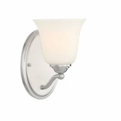 Flash Sale 🤩 Signature Hardware Sedley 100W 1-Light Medium E-27 Incandescent Vanity Fixture in Brushed Nickel 👍 -Signature Hardware shop Query 1240