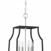 Coupon 🛒 Signature Hardware Banewell 60W 4-Light Candelabra E-12 Pendant in Matte Black/Polished Nickel 😀 -Signature Hardware shop Query 1243