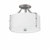 Best Sale 🥰 Signature Hardware Highfield 11-3/8 x 14-7/8 in. 60W 3-Light Medium E-26 Semi-Flush Mount Ceiling Fixture in Brushed Nickel/Chrome 🔔 -Signature Hardware shop Query 1244