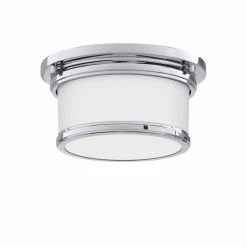 Cheap 👏 Signature Hardware 🌞 Summerlake 5-3/8 x 9-1/2 in. 100W 1-Light Medium E-26 Flush Mount Ceiling Fixture in Polished Chrome ❤️