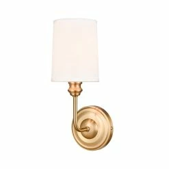 Brand new ❤️ Signature Hardware Poplin 60W 1-Light Candelabra E-12 Vanity Fixture in Brushed Gold ⌛ -Signature Hardware shop Query 1255