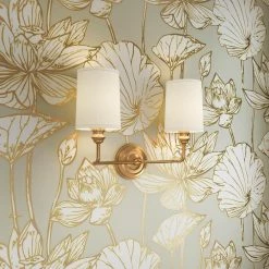 Flash Sale 🎉 Signature Hardware Poplin 60W 2-Light Candelabra E-12 Vanity Fixture in Brushed Gold ✔️ -Signature Hardware shop Query 1262