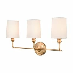 Best Pirce 🛒 Signature Hardware Poplin 60W 3-Light Candelabra E-12 Vanity Fixture in Brushed Gold 👍 -Signature Hardware shop Query 1267