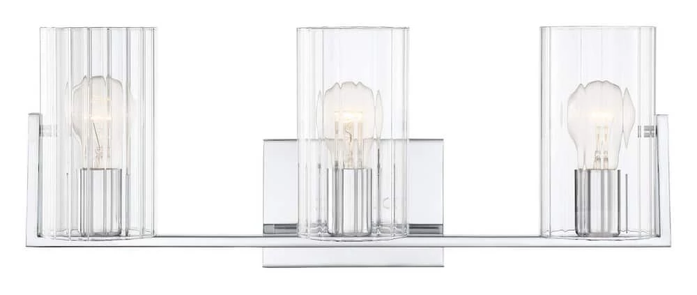 Brand new ๐ฅฐ Signature Hardware Lakeview 8-1/2 in. 60W 3-Light Bath Light in Polished Chrome ๐ฅฐ 4 Brand new ๐ฅฐ Signature Hardware Lakeview 8-1/2 in. 60W 3-Light Bath Light in Polished Chrome ๐ฅฐ - Image 2