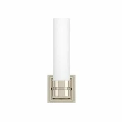 Cheapest ✨ Signature Hardware Como 5 in. 60W 1-Light Medium E-26 Bath Light with Etched Glass in Polished Nickel ⌛