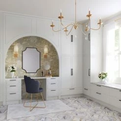 Promo 🔔 Signature Hardware Candler 60W 6-Light Candelabra E-12 Chandelier in Brushed Gold 🌟 -Signature Hardware shop Query 1328