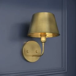 Best Sale 🔔 Signature Hardware Stanburn 60W 1-Light Medium E-26 Incandescent Wall Sconce in Aged Brass 🎉 -Signature Hardware shop Query 1335