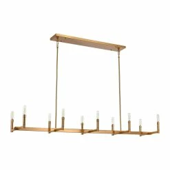Top 10 ✨ Signature Hardware Kunin 60W 10-Light Candelabra E-12 Chandelier in Brushed Gold 😍 -Signature Hardware shop Query 1342