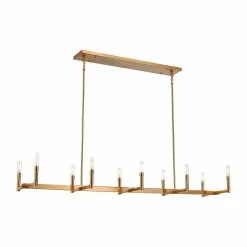 Top 10 ✨ Signature Hardware Kunin 60W 10-Light Candelabra E-12 Chandelier in Brushed Gold 😍 -Signature Hardware shop Query 1343