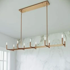 Top 10 ✨ Signature Hardware Kunin 60W 10-Light Candelabra E-12 Chandelier in Brushed Gold 😍 -Signature Hardware shop Query 1344