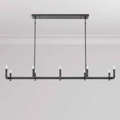 Budget 🛒 Signature Hardware Kunin 60W 10-Light Candelabra E-12 Chandelier in Matte Black ⌛