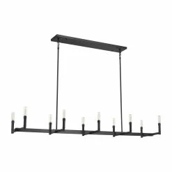 Budget 🛒 Signature Hardware Kunin 60W 10-Light Candelabra E-12 Chandelier in Matte Black ⌛ -Signature Hardware shop Query 1348