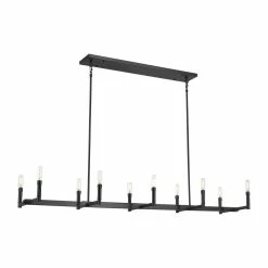 Budget 🛒 Signature Hardware Kunin 60W 10-Light Candelabra E-12 Chandelier in Matte Black ⌛ -Signature Hardware shop Query 1349