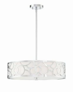 Hot Sale 🧨 Signature Hardware Spotswood 20 in. 60W 3-Light Medium Pendant in Polished Chrome ✔️