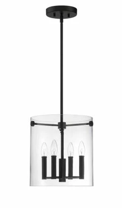 Brand new 🔥 Signature Hardware Glenvar 60W 4-Light Candelabra E-12 Pendant in Matte Black 🔥